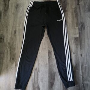 Adidas Black Joggers with White Accents